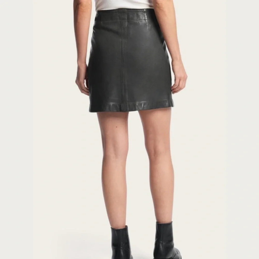“FRYE” Diya Leather Moto Mini Skirt - Picture 6 of 16
